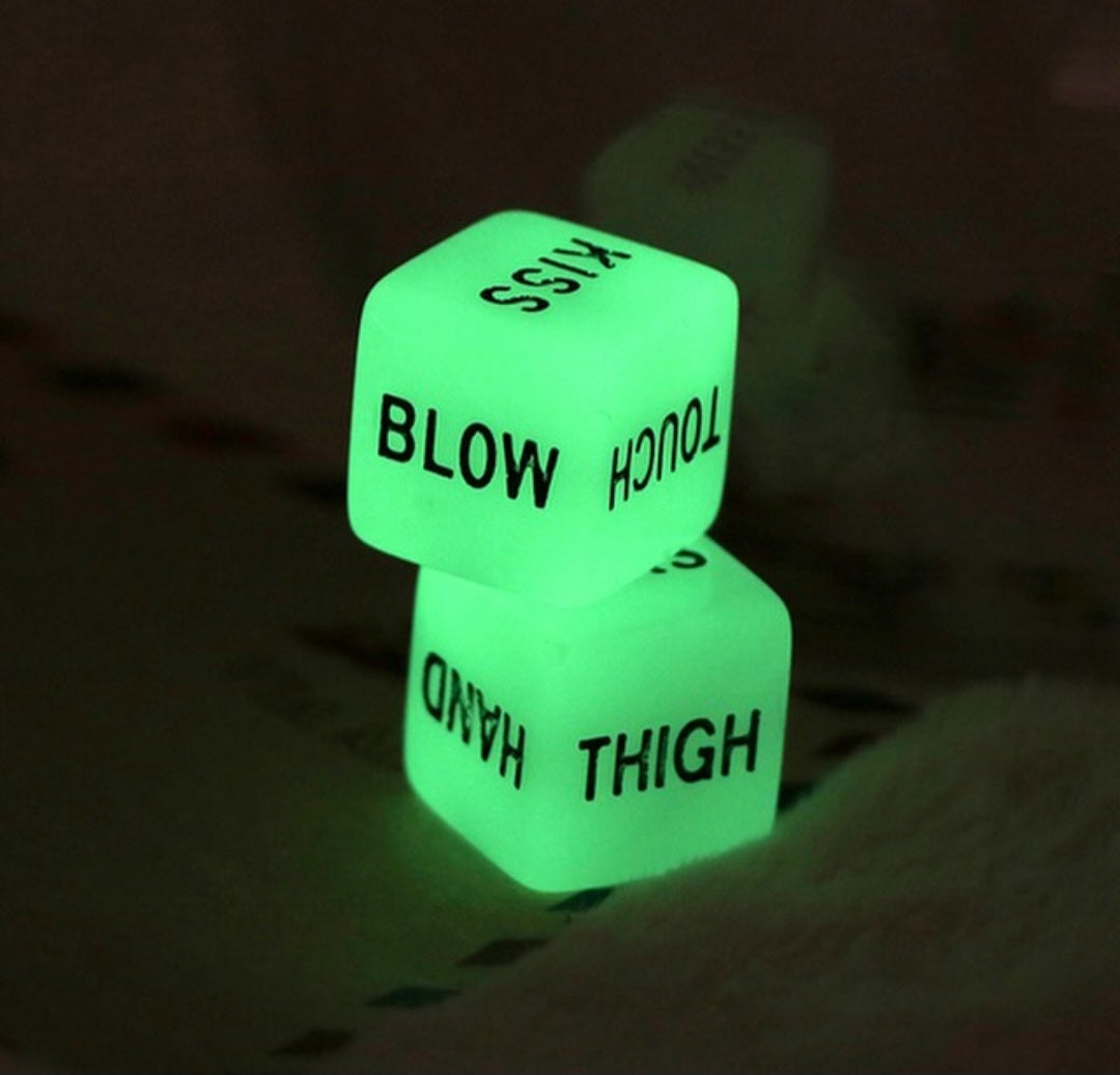 couple's glow in the dark dice
